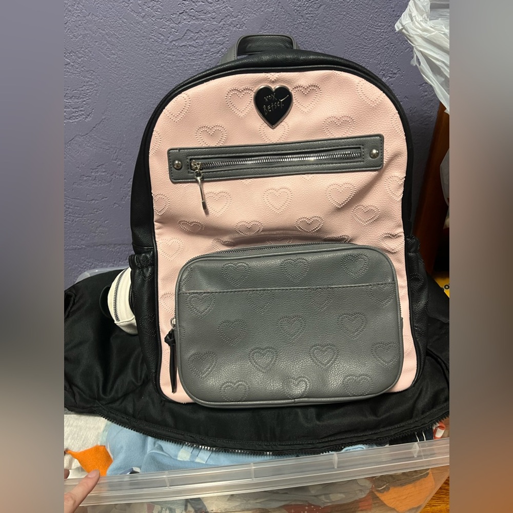 Betsey Johnson Diaper backpack with changing mat